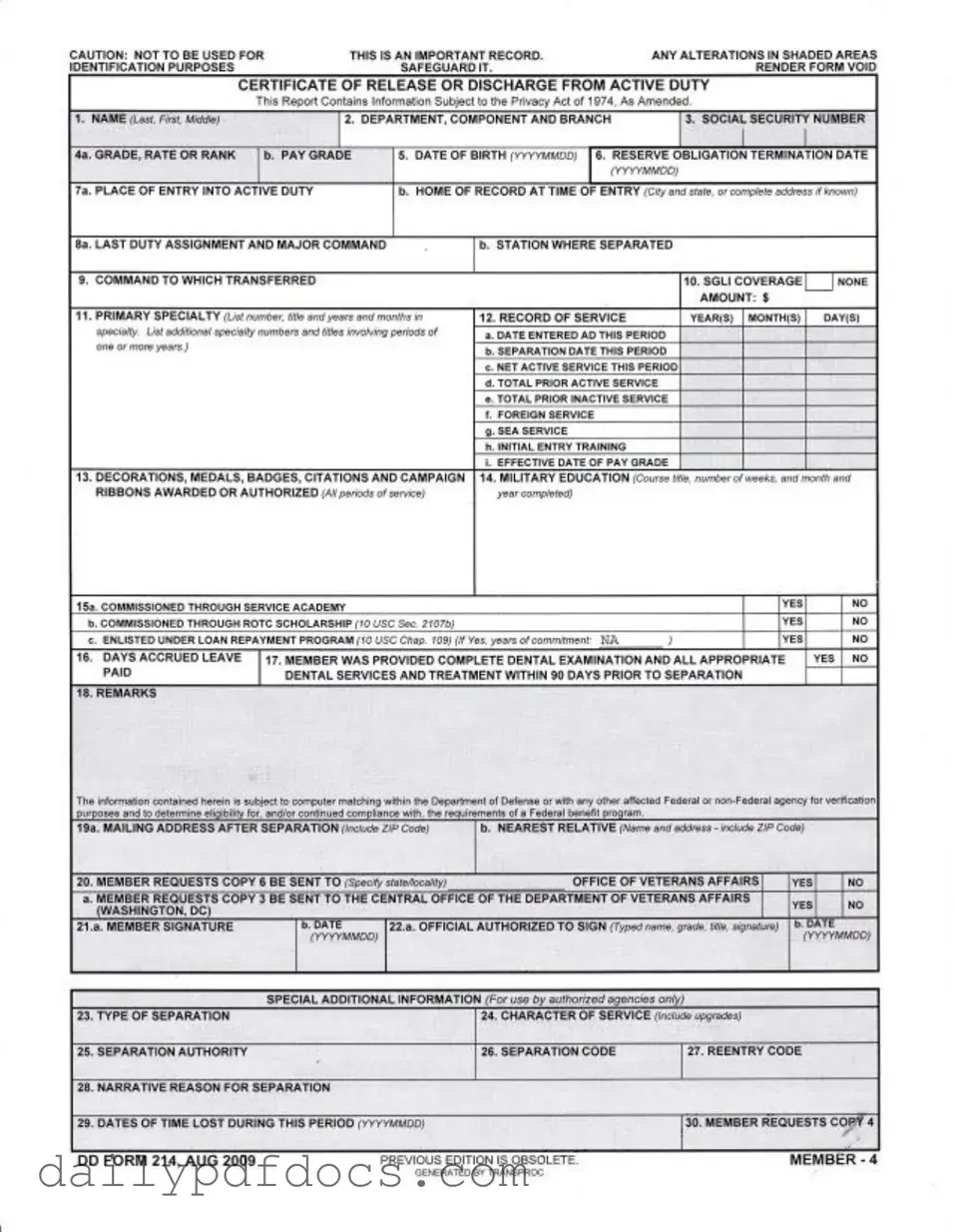 Fill Your Dd 214 Form