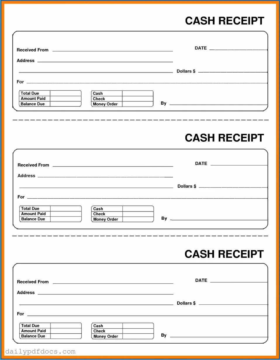 Fill Your Cash Receipt Form