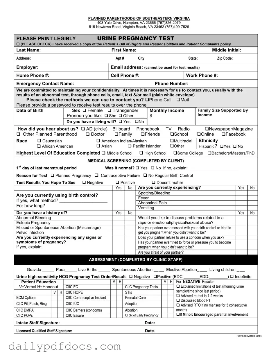 Fill Your Planned Parenthood Proof Form
