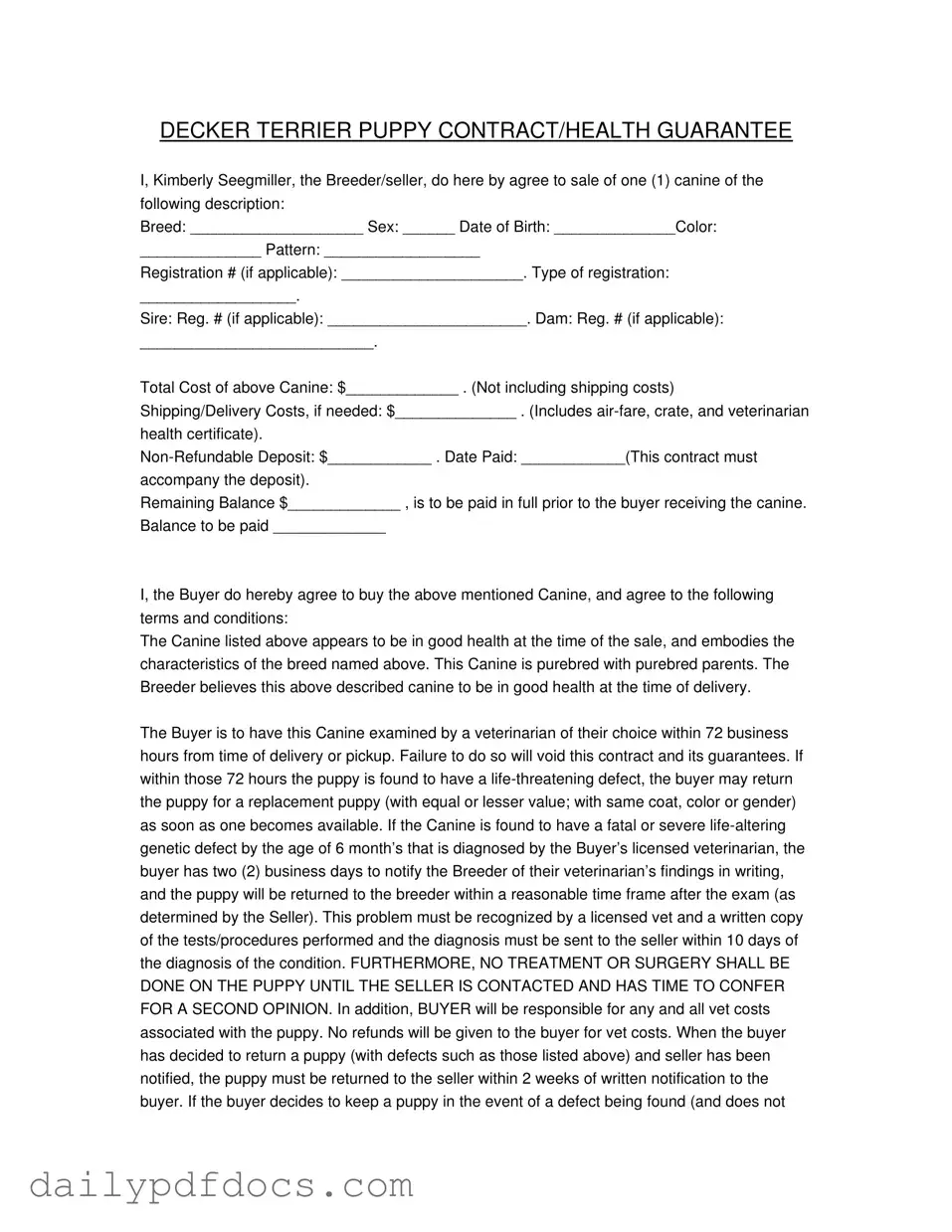 Fill Your Health Guarantee Form