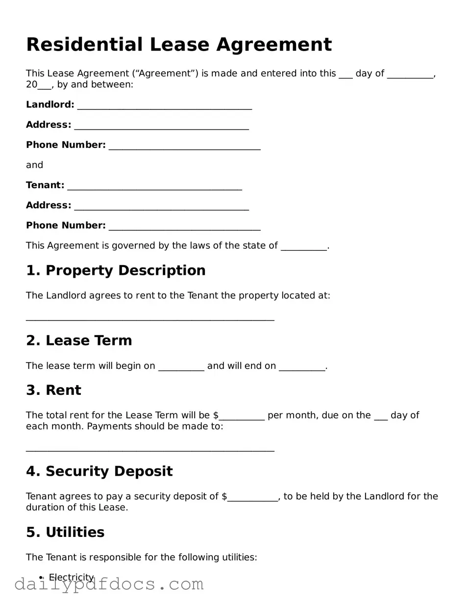 Free Lease Agreement Template