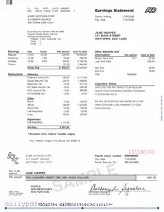 Fill Your Adp Pay Stub Form
