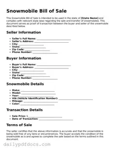 Free Snowmobile Bill of Sale Template