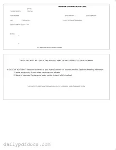 Fill Your Auto Insurance Card Form