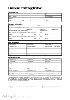 Fill Your Business Credit Application Form