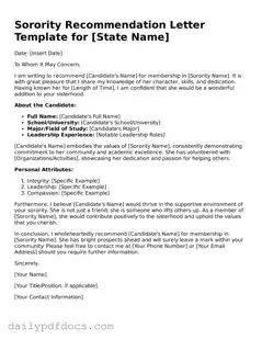 Free Sorority Recommendation Letter Template