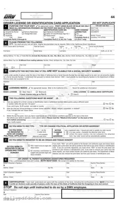 Fill Your Ca Dmv Dl 44 Form