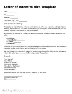 Free Letter of Intent to Hire Template