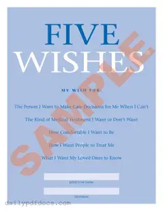 Fill Your 5 Wishes Document Form