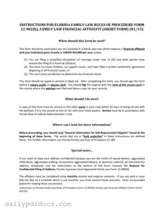 Fill Your Florida Financial Affidavit Short 12.902(b) Form