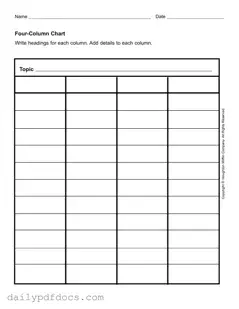 Fill Your Four Column Chart Form