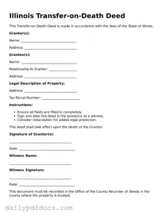 Printable  Transfer-on-Death Deed Document for Illinois