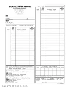 Fill Your Immunization Record Form