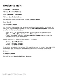 Free Notice to Quit Template