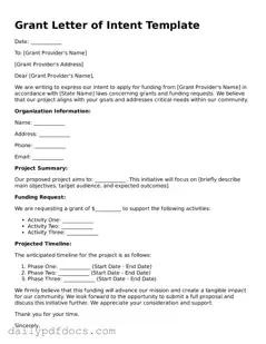 Free Grant Letter of Intent Template