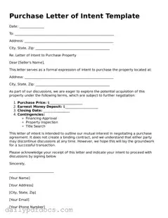 Free Purchase Letter of Intent Template