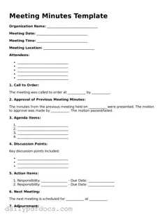 Free Meeting Minutes Template