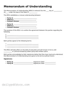Free Memorandum of Understanding Template