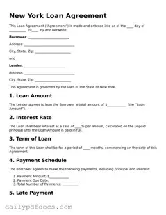 Printable  Loan Agreement Document for New York