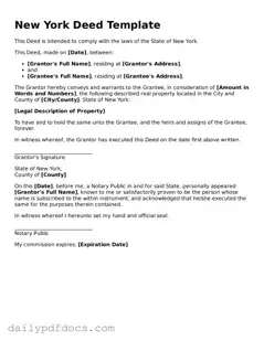 Printable  Deed Document for New York
