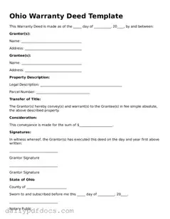 Printable  Deed Document for Ohio