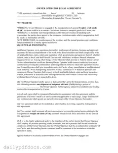 Fill Your Owner Operator Lease Agreement Form