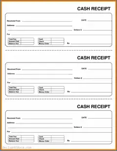Fill Your Cash Receipt Form