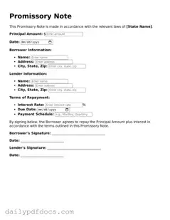 Free Promissory Note Template