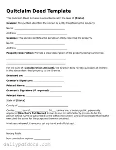 Free Quitclaim Deed Template