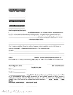 Fill Your Scrivener's Affidavit Form