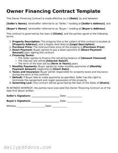Free Owner Financing Contract Template