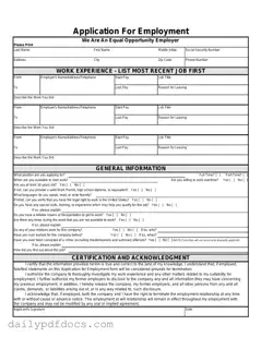 Fill Your Spanish Application Employment Form