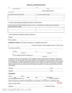 Fill Your Temporary Custody Form