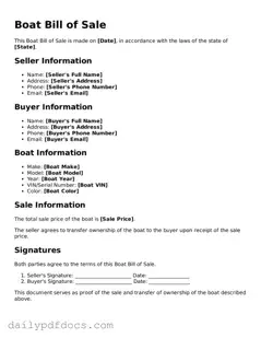 Free Boat Bill of Sale Template