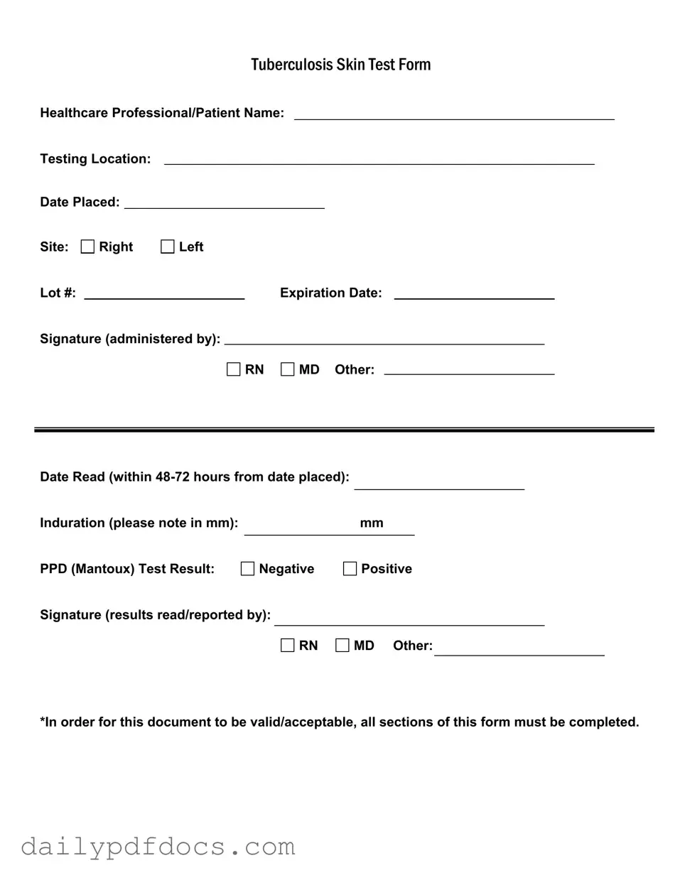 Fill Your Tb Test Form